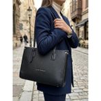 Just Polo Kadın Yeni Sezon Yumuşak Deri Büyük Boy Fermuarlı Lüks Tasarım El Çantası Shopper - Siyah