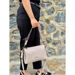 Just Polo Kadın Yeni Sezon Yumuşak Deri Şal Detaylı Ayarlanabilir Askılı Şık El ve Omuz Çantası Shopper - Taş