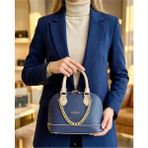 Just Polo Kadın Zincir Detaylı Lüks El ve Omuz Çantası Shopper Ebat : 25X22 cm - 25 x 22 cm - Lacivert - Taş
