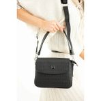 Just Polo Siyah 2 Bölmeli Omuz Çantası Monogram 2197MH - Tek Ebat
