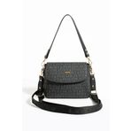 Just Polo Siyah 2 Bölmeli Omuz Çantası Monogram 2197MH