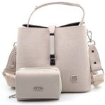 Just Polo Taş Yeni Sezon Baskılı 3 Bölmeli Kadın Omuz Çantası ve Cüzdan Kombini 22X20CM PBU4002-1002
