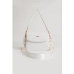 Just Polo Yeni Sezon Kolon Askılı 4 Bölmeli Beyaz Kadın Omuz Çantası 25x15cm PBU2174