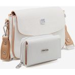 Just Polo Yeni Sezon Kolon Askılı 4 Bölmeli Kadın Omuz Çantası 21x16cm Pbu2174 - Beyaz - Kahve