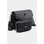 Just Polo Yeni Sezon Kolon Askılı 4 Bölmeli Kadın Omuz Çantası 21x16cm Pbu2174 - Siyah - Siyah