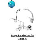 JustBS Batarya Seti 3 Lü Kuğu Lavabo Kuğu Mutfak Ve Banyo Bataryası 3 Parça
