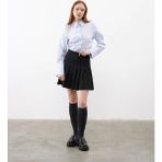 Juste Pileli Mini Etek Siyah - 34