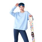 JUSTEVER Bisiklet Yaka Basic Kalıp Kadın Sweatshirt Eşofman Üstü - Aura, Mavi, L