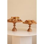 Justwood 2'li 25/14 cm Mummy ve 29/17 cm Mummy Ahşap Pasta Sunum Servis Tabağı Seti
