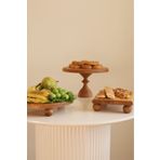 justwood 3 lü 25/14 Cm. Mummy, 25 Cm Risus Ve 17x25 Cm Risus Ahşap Pasta Sunum Servis Tabağı Seti