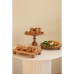 Justwood 3'lü 29/17 cm Mummy, 29 cm Risus ve 17X30 cm Risus Ahşap Ayaklı Pasta Kurabiye Sunum Servis Tabağı
