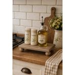 Justwood Çakıl Taşı 17X25 cm Top Ayaklı Ahşap Sunumluk, Dekoratif Stant, Baharat Stant – Çam ve Kayın Masif