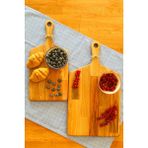 Justwood Freya 2 Li Doğal Ahşap Kayın Ağacı Kesme ve Sunum Tahtası Seti - 2' li