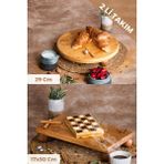 Justwood Justwood 2 Li Risus Top Ayaklı 29 Cm Ve 17x30 Cm Ahşap Dikdörtgen Pasta Sunum Servis Tabağı Seti