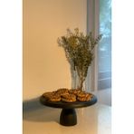 Justwood Justwood Lucca Siyah 29 cm Ahşap 12 cm Ayaklı Yuvarlak Pasta Sunum Servis Tabağı - Kahverengi