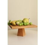justwood Piramit 29x29 Cm Ahşap 12 Cm Ayaklı Kare Pasta Sunum Servis Tabağı