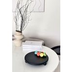 justwood Risus Siyah Top Ayaklı 29 Cm Ahşap Yuvarlak Pasta Sunum Servis Tabağı