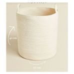 Jüt Hasır Sepet Düzenleyici Bej Renkli 40 cm x 36 cm Fonksiyonel Oyuncak Çamaşır Sepeti - Ekru - 40 x 32