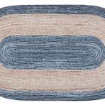 Jüt Kilim Modern Makine Dokuma Oval Halı