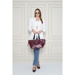 Jute Bordo Omuz Çantası