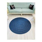 JÜTEX HOME Mola Serisi jüt,Hasır görünümlü,Desenli Moderin El Örgüsü,Halı,Kilim mavi kırçıl rengi