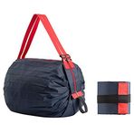 JUVEL Katlanabilir Alışveriş Çantaları, Yeniden Kullanılabilir Alışveriş Çantası, Pratik Alışveriş Çantası, Polyester, Dayanıklı, Yıkanabilir, Büyük Kapasite, Alışveriş Ev Seyahat Dış Mekan Kamp (Lacivert)