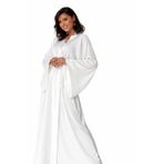 JUWANA İpeksi Saten Gelin Sabahlığı, Beyaz, Şal Yaka, Uzun Kollu, Bağlamalı Kuşak, 142 cm, Polyester, Düğün ve Özel Gün, Zarif Romantik Tasarım (22, bayaz, M)