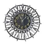 JuZi Store Büyük Metal Saatler Güneş Patlaması Sessiz Hareketli Büyük Fantezi Dekoratif Saat Lüks Bohem Tarzı Modern Duvar Saati Sanatı Oturma Odası, Yatak Odası, Ofis Dekoru için (Renk: Siyah)