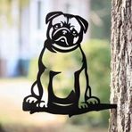 JuZi Store Tazı Metal Hayvan Sanat Dış Mekan Çim Heykeli, Köpek Silüeti Hayvan Dekor Dış Mekan Metal Köpek Hayvan Silüeti Bahçe Kazığı Metal Heykeller Hediyelik Köpek severler için (Renk: A)