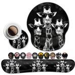 JVGFYNKL Bilgisayar Mouse Masa Pedi, Dikdörtgen Mouse Pad Bilek Koruyucu Soğuk Zürafalarla Basılmış, Ergonomik Kaymaz Kauçuk Rahat Bilgisayar Klavye Bilek Dinlenme Masaüstü Dekorasyon Ofis Aksesuarları