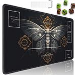 JVGFYNKL MTG Playmat için, Bölgeli TCG Playmat için 24 x 14 inç, Saklama Çantası ve 6 Zar ile Ultra proTrading Kart Oyun Matları, MTG Masa Mat için Pürüzsüz Yüzey, Gerçeküstü Ölüm Güvesi