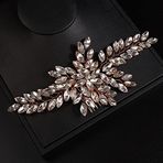 JWICOS Kristal Gelin Düğün Saç Tarağı Gelin Saç Tokası Parlak Gelin Yan Tarak Teli Düğün Saç Aksesuarları Kadınlar ve Kızlar için (Rose Gold 2)