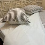 JWK Home AKÇAY Çizgili ve Düz Çift Taraflı Nevresim Seti (Gri Çizgili - GRİ, Çift Kişilik)
