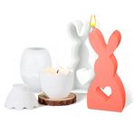 jwogngls 3D Tavşan Mum Silikon Kalıp, Paskalya Tavşanı Silikon Kalıp Mumluk, Tavşan Kalıpları Silikon, Epoksi Reçine Kalıpları Yumurta Kutusu Reçine Kalıbı, Reçine Silikon Kalıp, Kendin Yap Saklama Şişeleri
