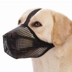 JXAXD Köpekler için ağızlık, yuvarlak file ve ayarlanabilir halkalı, nefes alan evcil hayvan maskesi, küçük orta ve büyük köpekler için köpek eğitimi (XL, siyah)