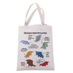 JXGZSO Dördüncü Kanat Tote Çanta Fantezi Kitap Okuyucu Merch D Lover Hediye Romantasy D Omuz Çantası Bookish Hayranları Hediye, Ejderha Tanımlama, Large