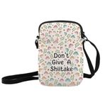 JXGZSO Komik Mantar Crossbody Çanta Shiitake Mantar Omuz Çantası Vermeyin Mantar Bitki Sevgilisi Hediye Vejetaryen Hediye, Shiitake Verme