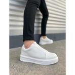 JY007 Alba Bağcıksız Cilt Erkek Günlük Sneaker Ayakkabı CBT Beyaz