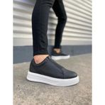 JY007 Alba Bağcıksız Cilt Erkek Günlük Sneaker Ayakkabı CBT Siyah