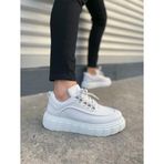 JY010 Cloud Bağcıklı Cilt Erkek Günlük Sneaker Ayakkabı CBT - Beyaz