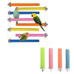 JYNVO 4 kuş oyuncağı, doğal ahşap çubuklar, papağan çubukları, kuşlar için doğal ahşap çubuklar, ahşap iskelet, kuş kafesi aksesuarı, papağan ve kanaryalar için uygundur