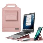 JZ 13 14 Inch Polyurethane (PU) Laptop El Çantası çantası Sleeves Cep telefonu tutucusu Mouse Pad for Macbook Air Pro Retina M1 M2 Surface HP Lenovo Dell ASUS Acer Samsung Laptops Bag Case- Pink