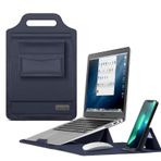 JZ 15 16 Inch Polyurethane (PU) Laptop El Çantası çantası Sleeves Cep telefonu tutucusu Mouse Pad for Macbook Air Pro Retina M1 M2 Surface HP Lenovo Dell ASUS Acer Samsung Laptops Bag Case- Blue