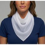 Jz Moda Düz Sade Şifon Kare Fular - Zarif Kadın Boyun Fuları ve Bandana (50X50CM) - Beyaz