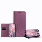 JZ OnePlus 13T / 13S 5G için Şakayık Kabartmalı Cüzdan Kılıf, Deri Cüzdan Kapaklı Kapak ➤ RFID Engellememe✪ Kickstand & Kart Yuvaları Kadınlar Kızlar için Koruyucu Folyo Kabuk - Mor