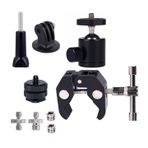 JZK 360° dönüş, kamera tripodu, küre başlıklı süper kelepçe, bilyeli mafsal kamera tutucu, tripod standı, mikrofon için 1/4 3/8 vida dişli, LED video ışığı