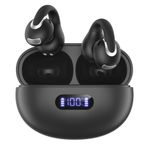Jzones Açık Kulak Klipsi Kablosuz Kulaklık Bluetooth 5.4, Hafif Konfor Spor Kemik İletim Kulaklıkları Net Ses için Dahili Mikrofon, Stabil Fit Kulaklık 24H Çal - Siyah