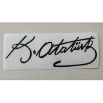 K. Atatürk Sticker Siyah 15,5x5,5cm Atatürk İmzası Sticker, Atatürk Etiketi, Atatürk Çıkartması
