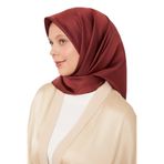 K.Bordo Çift Taraflı Twill İpek Eşarp