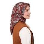K.bordo Karışık Retro Twill Ipek Eşarp